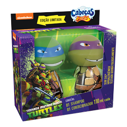 KIT TARTARUGAS NINJAS LEONARDO E DONATELLO SHAMPOO E CONDICIONADOR 110 ML
